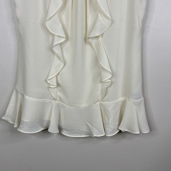 Banana Republic Women's Small Sleeveless Ruffle Blouse in Cream - Picture 3 of 8